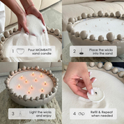 Mombatti® Pearled Candle Pack of 4 - Coloured (Wicks Included)