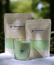 Mombatti® Coloured Pearled Candle and Vase Set (Wicks Included)